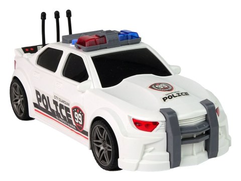 Auto Sportowe Otwierany Bagażnik Policja Światła Dźwięki Biały 1:16