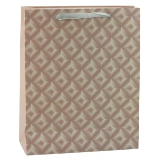 Torba Prezentowa Z Tłoczeniem Beżowa 32 x 26 x 10cm