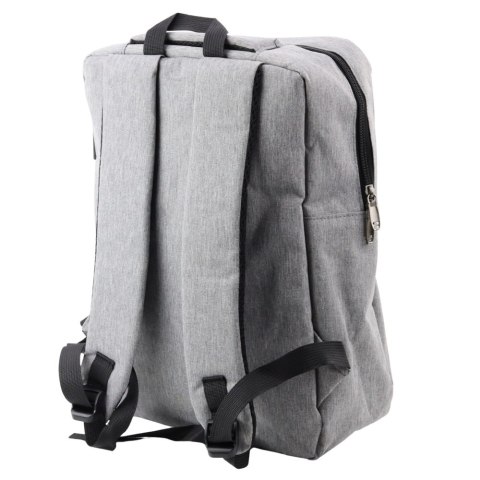 Plecak Miejski Biznesowy USB Przegroda Środkowa Szary 14L 40cm