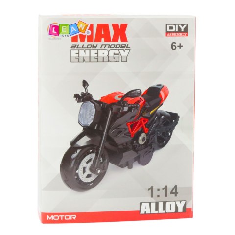 Motocykl Do Składania Skręcania Metal 1:14 DIY Czarno-Niebieski
