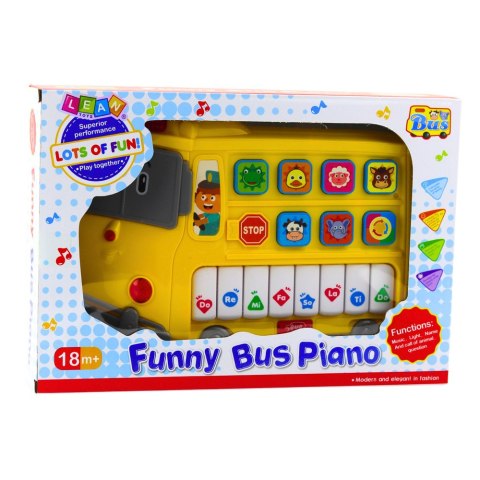 Pianinko Elektryczne Edukacyjne Dla Malucha Autobus Żółty