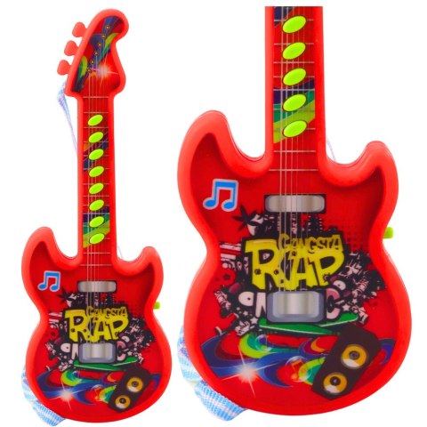 Gitara Elektryczna Dla Dzieci Melodie Gama Solmizacyjna Czerwona 29cm