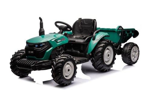 Traktor Na Akumulator HC-306 Z Przyczepą Ciemno Zielony 24V