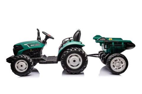 Traktor Na Akumulator HC-306 Z Przyczepą Ciemno Zielony 24V