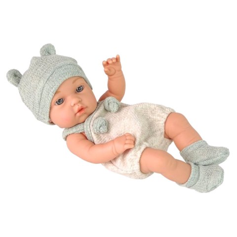 Lalka Bobas Niemowlak Szare Ubranko Czapeczka Śliniaczek 18 cm