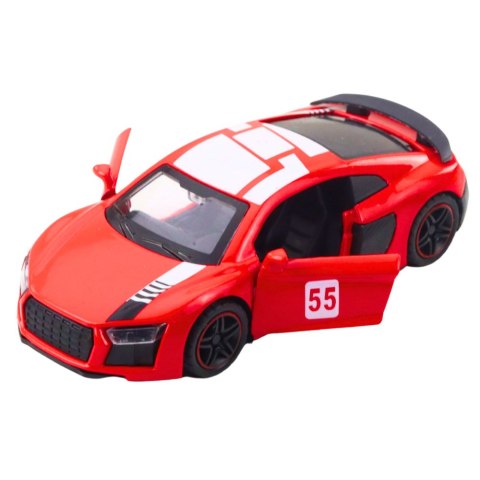 Samochód Sportowy Metalowy Napęd Pull Back Światła Dźwięki Czerwony 1:43