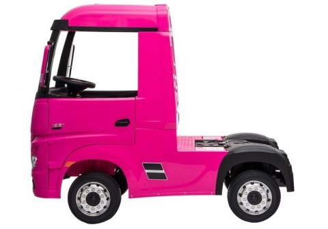 Auto Na Akumulator Mercedes Actros Ciężarówka Pilot MP3 LED Różowy 4x4