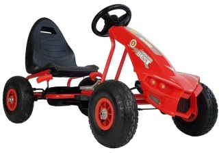 Gokart na Pedały A-18 Pompowane Koła Regulowany Fotel Czerwony