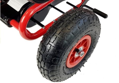 Gokart na Pedały A-18 Pompowane Koła Regulowany Fotel Czerwony
