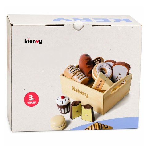 Drewniana Mini Piekarnia Zestaw Pieczywa Na Magnesy W Skrzynce 10 el.