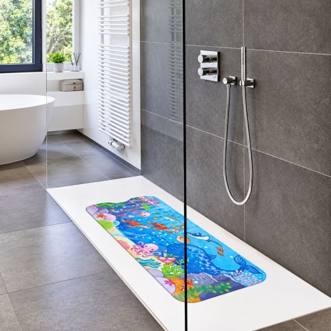 Mata Antypoślizgowa Do Wanny Podwodny Świat Przyssawki 100x40 cm