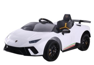 Auto na akumulator Lamborghini Huracan Pilot Światła LED MP3 Białe